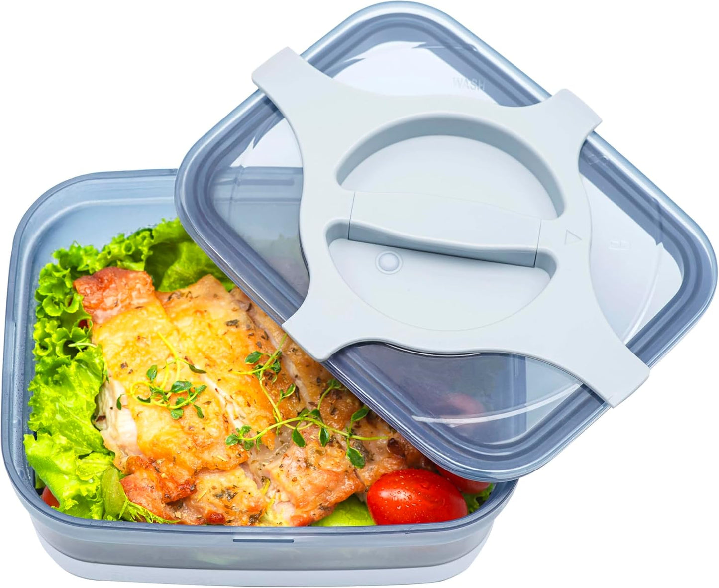 Bento Box 25.5oz 3 Cups Leakproof Salad and Meal Prep Container Twistlock Lid Reusable BPA-Free Portable Microwave and Dishwasher Safe for Work Lunch Blue