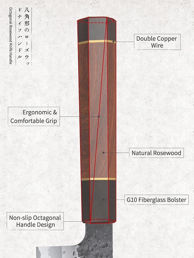 HOSHANHO 8 Inch Japanese Gyuto Chef Knife, 9 Layers 10Cr15CoMoV High Carbon Steel Kitchen Knife, Professional Hand Forged Cooking Knife with Ergonomic Rosewood Handle
