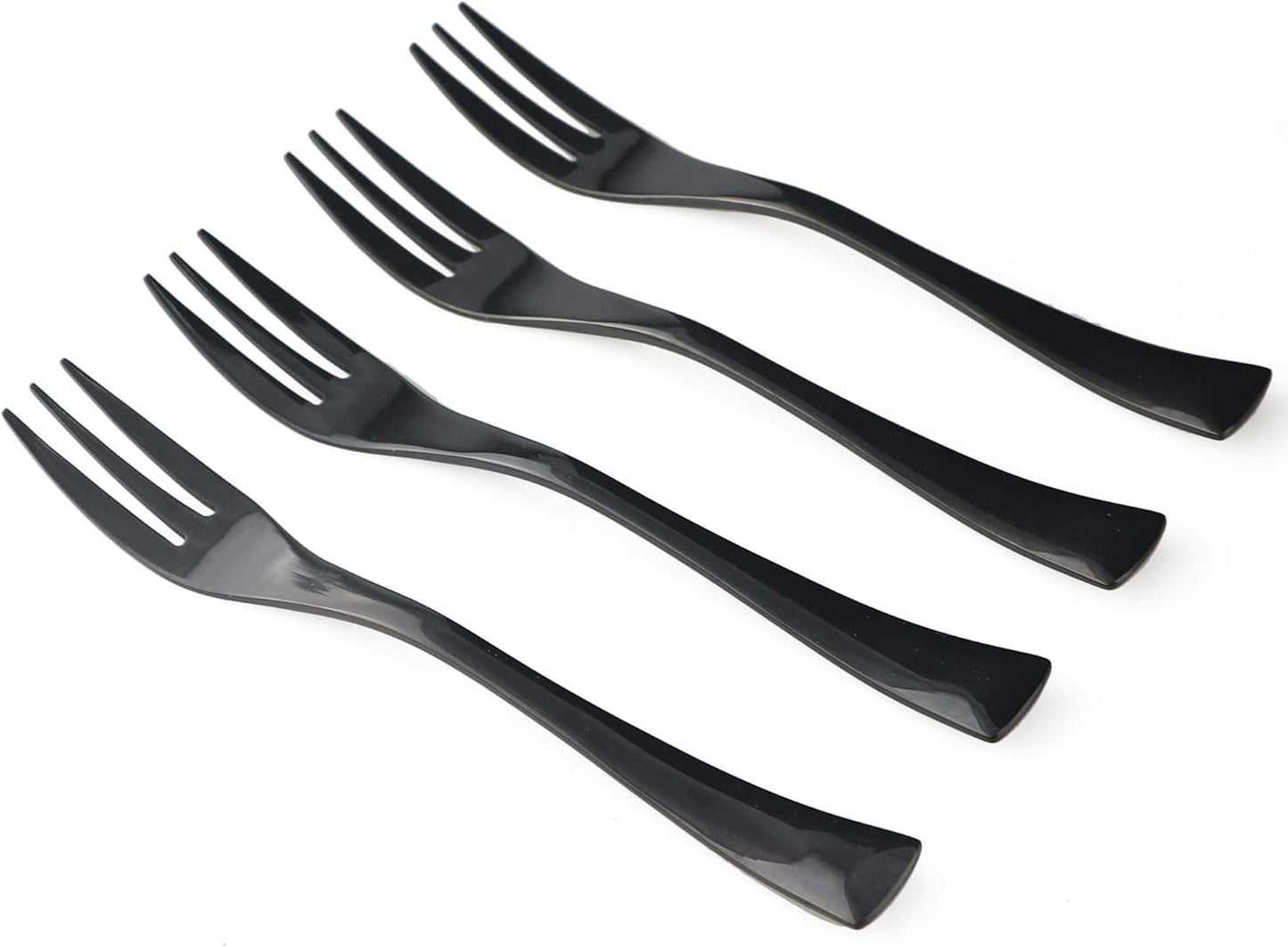 4-Pieces 18/10 Stainless Steel Serving Spoon Fork Set, Mirror Polishing Black