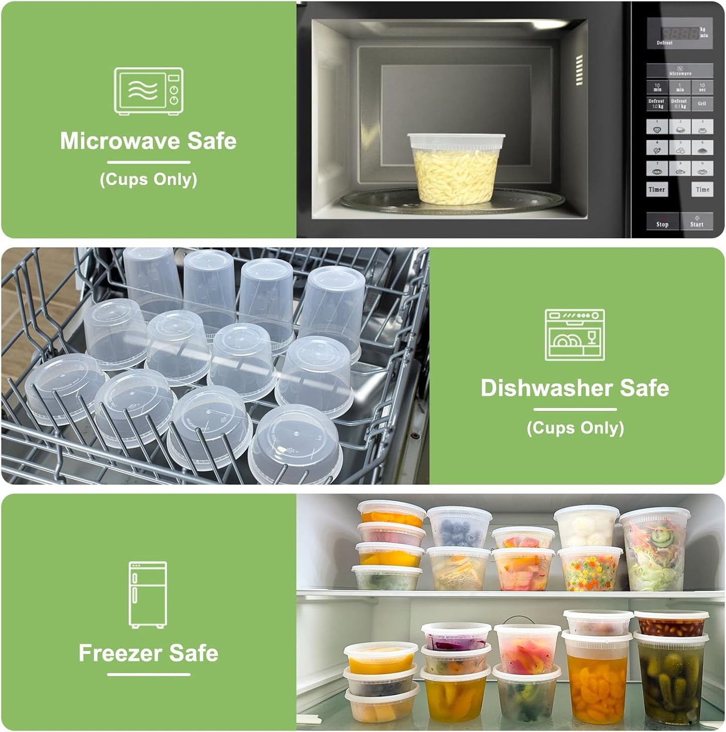 60 Sets (120-Piece) Deli Containers with Lids 16 oz, Leak-Proof & BPA Free Airtight Takeout Plastic Food Storage Containers for Soup, Freezer/Microwave/Dishwasher Safe