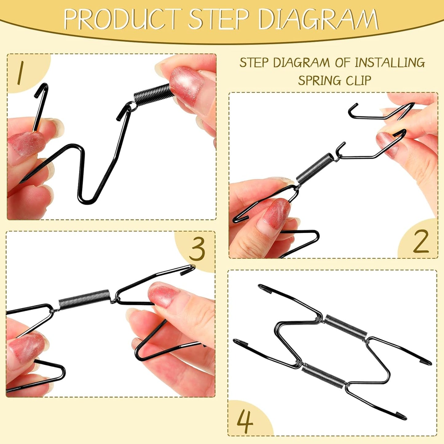 20 Pieces Invisible Wall Plate Hangers 4/5/6/8/10 Inches Wall Plate Hangers Stainless Steel Decorative with 20 Pieces Hook with Nails for Decorative Antique and Arts(Black)