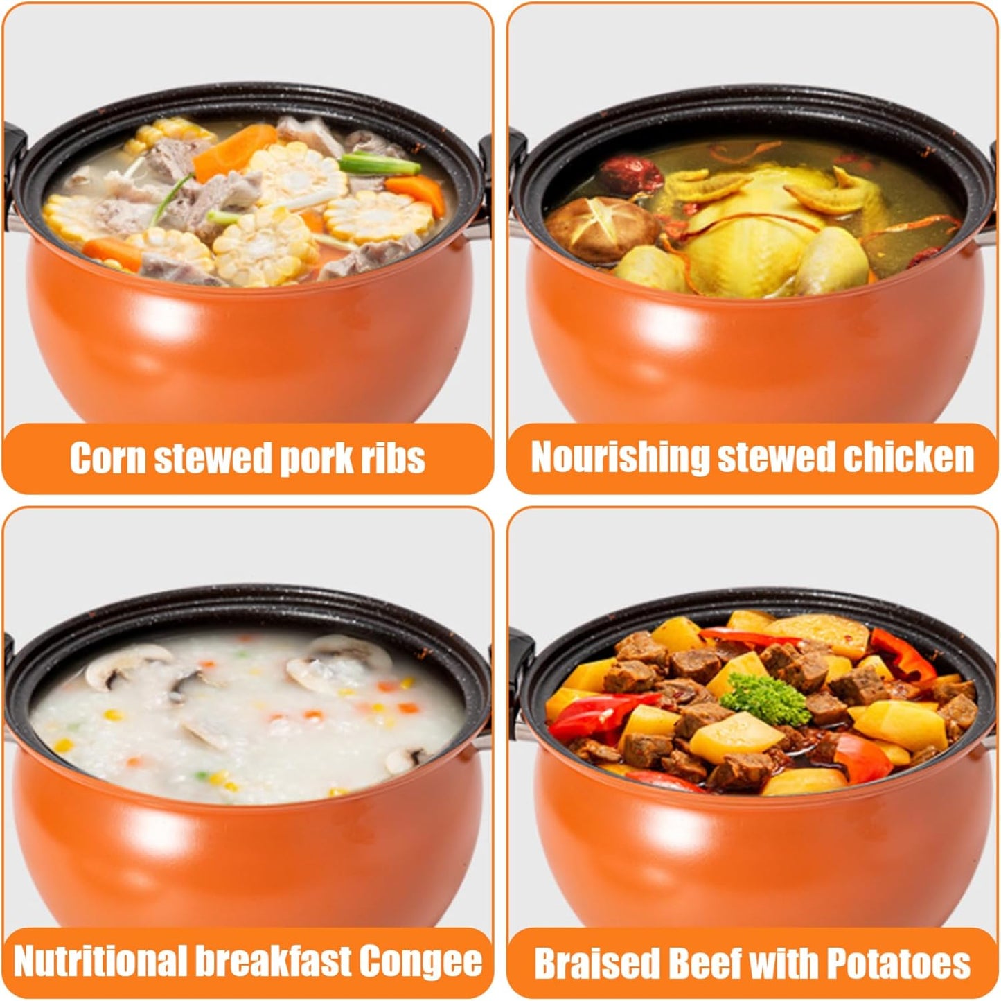 Mini Pressure Cooker, 8L Fast Heating Pressure Pot with Lock Handles, Non-Stick Stockpot with See-Through Lid for Gas, Induc