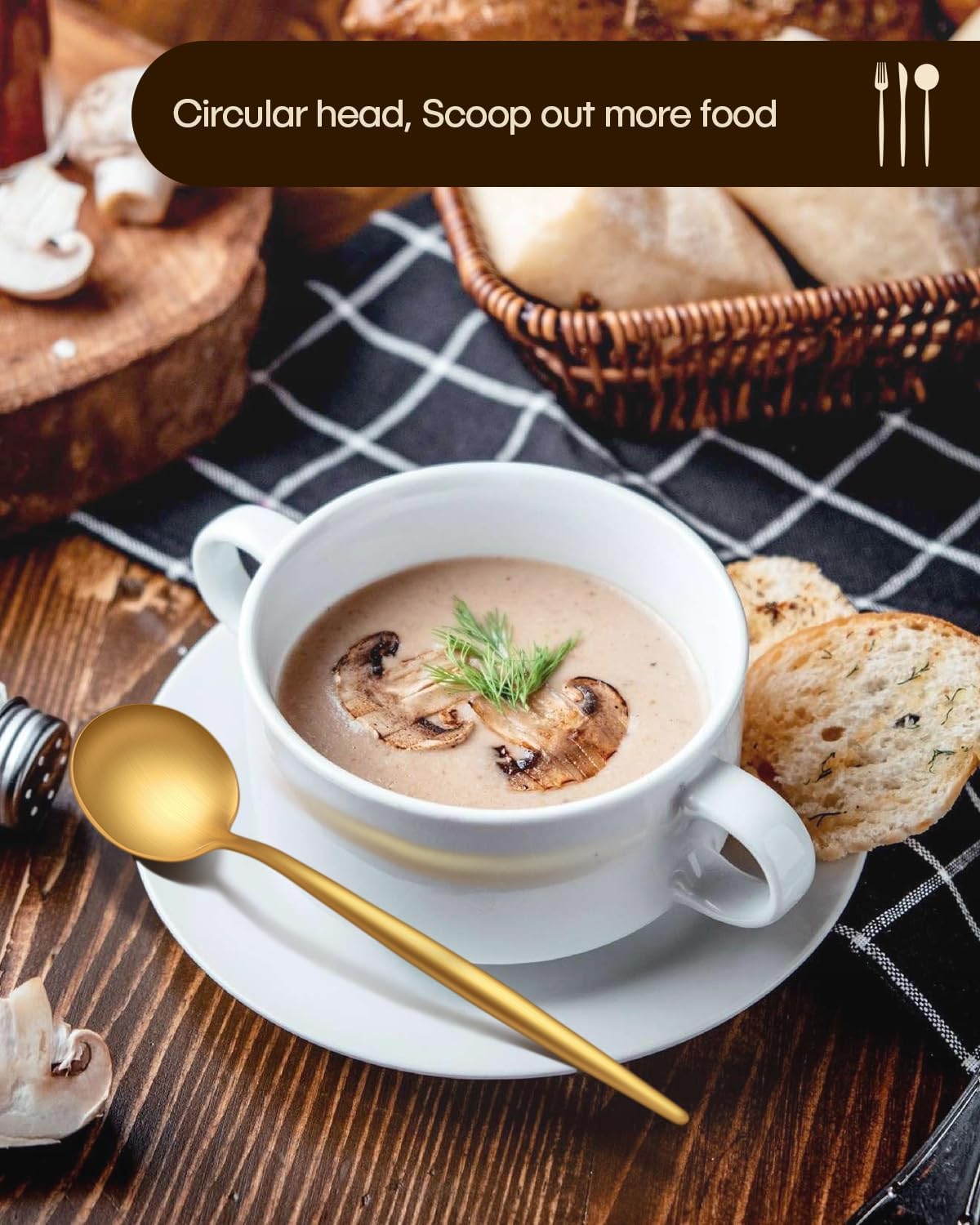 Stapava 20-Piece Matte Gold Silverware Set, Stainless Steel Gold Utensils Cutlery Set for 4, Satin Finish Flatware Include Forks Spoons and Knives Set for Home and Restaurant, Dishwasher Safe