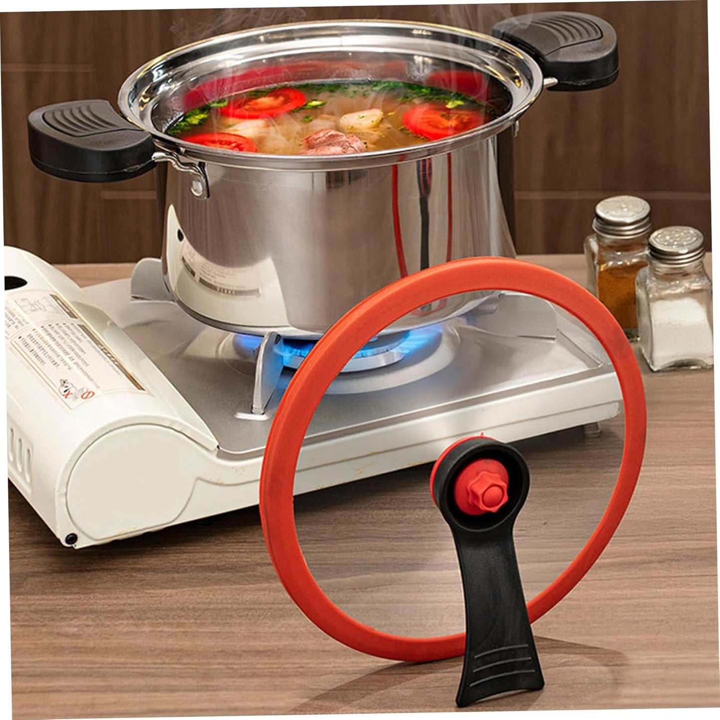 Mini Pressure Cooker, 3.5L Stainless Steel Stock Pot with Lock Handles & See-Through Lid, Non-Stick Micro Pressure Cooker fo