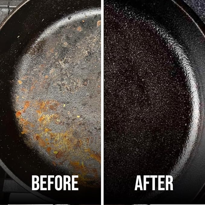 Knapp Made CM Scrubber 9"x6" Small Ring Cast Iron Scrubber - Cast Iron Cleaner for Hard Anodized Cookware, Pre-Seasoned Pans, Dutch Ovens, Iron Pans, Grills and Skillet. Chain Mail Scrubber Cast Iron