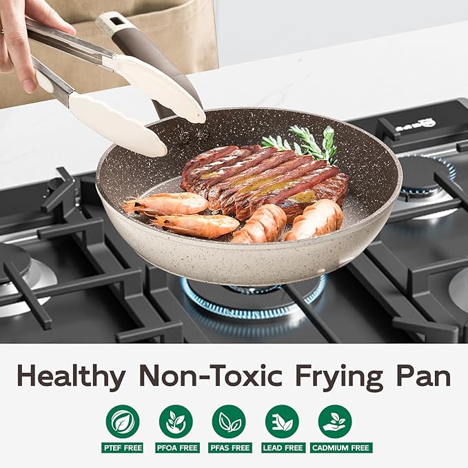 9.4" Ceramic Skillet | Non Stick Frying Pan with Stay-Cool Handle – PFOA-Free, Pefect Egg Pan for Everyday Cooking