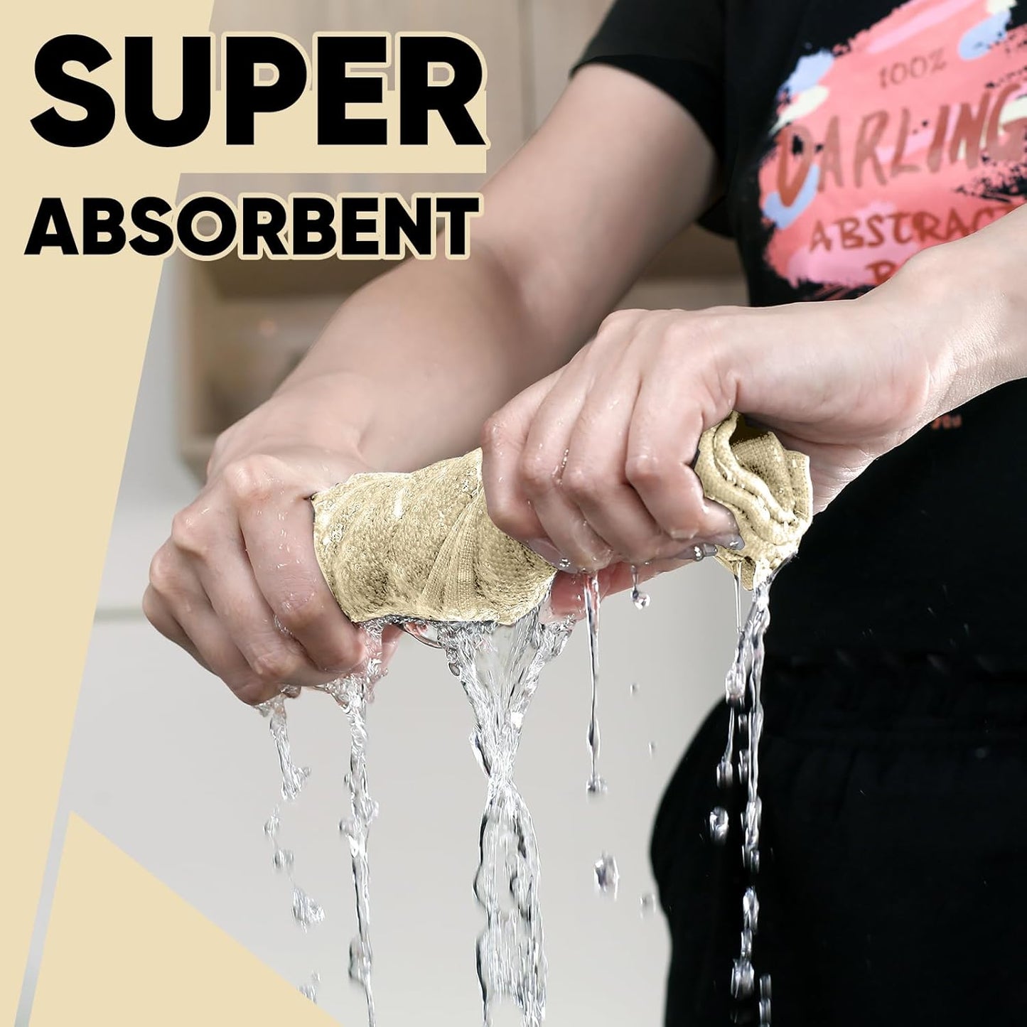 Oven Mitts Kitchen Towels Dishcloths with Pot Holders Sets 12PCS, Dish Towels Sets, Oven Gloves Pot Pads Heat Resistant 500 Degrees with Non-Slip Silicone Surface for Cooking Baking Grilling-Beige