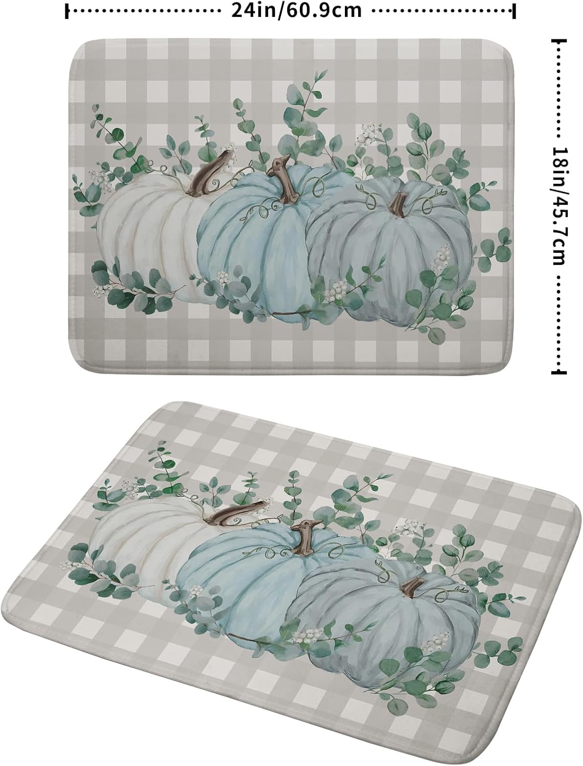 Fall Drying Mats for Kitchen Counter 18×24 Inch Large Microfiber Drying Mat Blue White Pumpkin Thanksgiving Harvest Festival Kitchen Decor Accessories Dish Rack Mat Drainer Pad Washable Absorbent