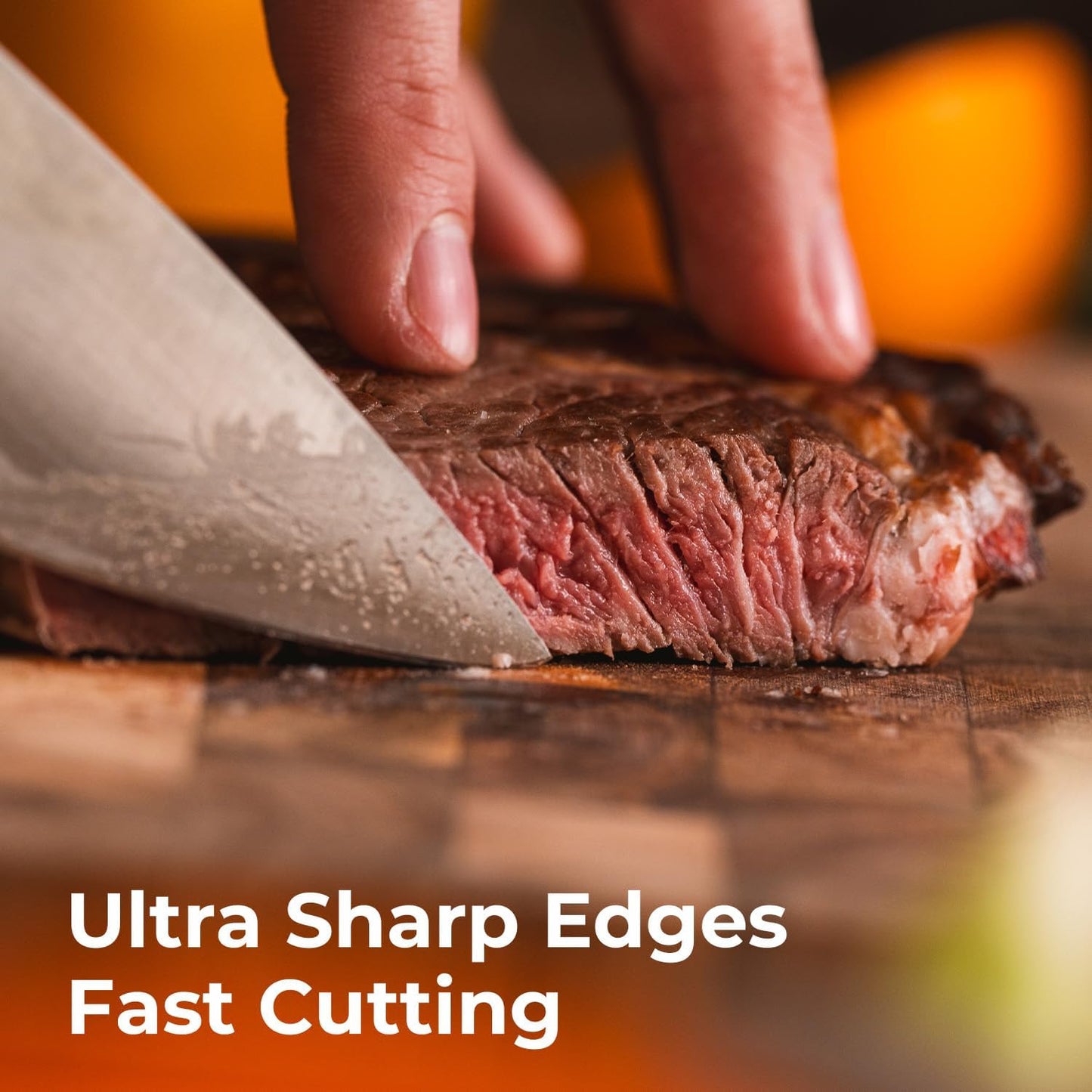 Alata 15-Piece Knife Set with Block, Razor-Sharp,Kitchen Knife Set, Forged Triple Rivet Stainless Steel Knife Block Set