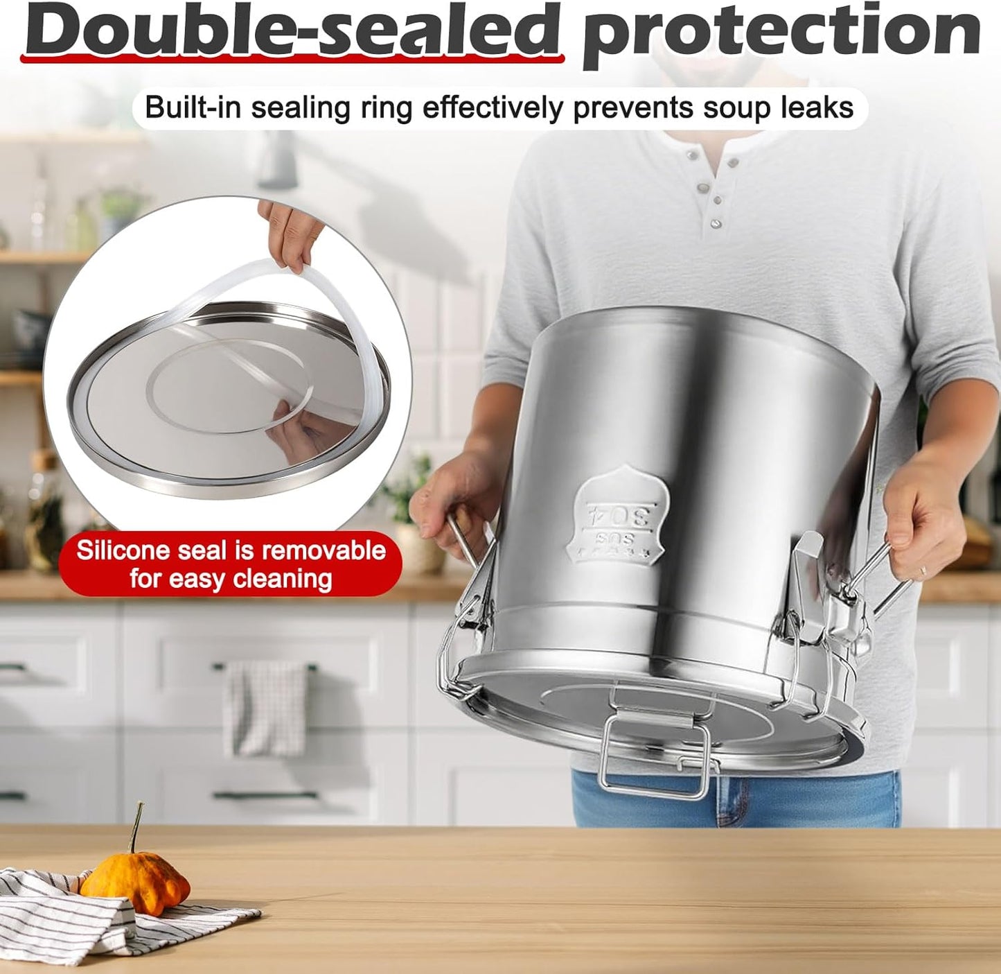 304 Stainless Steel Cooking Oil Storage Can 21 Gal Commercial Oil Container with Filter & Lid Metal Bucket Food Storage Containers Airtight for Rice Flour Grain Dog Food Coffee Bean, Silver