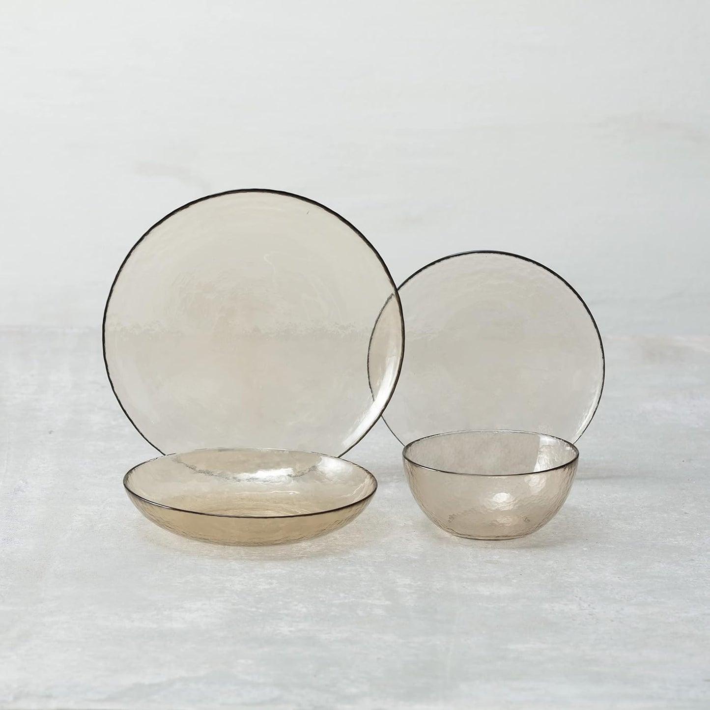 Fortessa Los Cabos Glass Dinnerware Collection, Cereal Salad Fruit Bowl (Set of 4), 6 Inch/21oz, Ginger Root