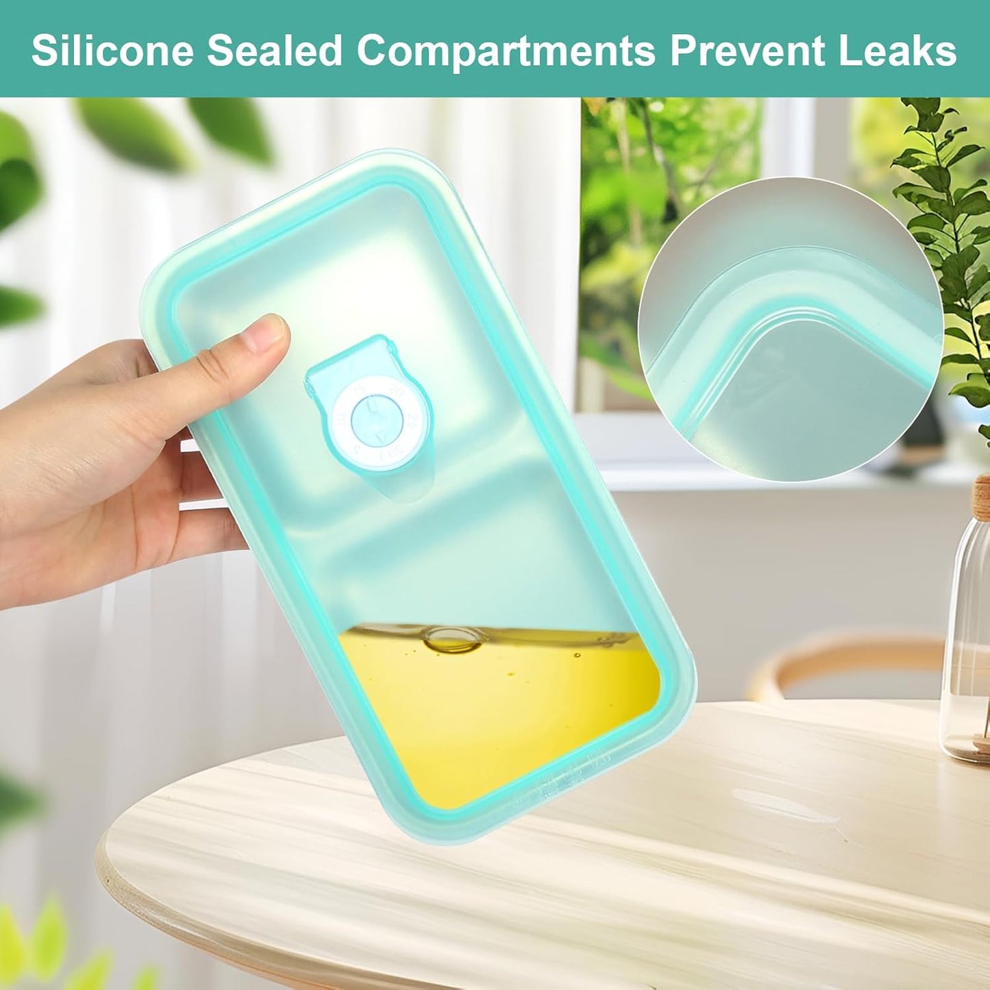 Stainless Steel Snack Containers, 2 Pack Double Compartment Food Storage Containers with Lids, Containers Reusable Stainless Steel Divided Meal for Travel Outdoor Camping