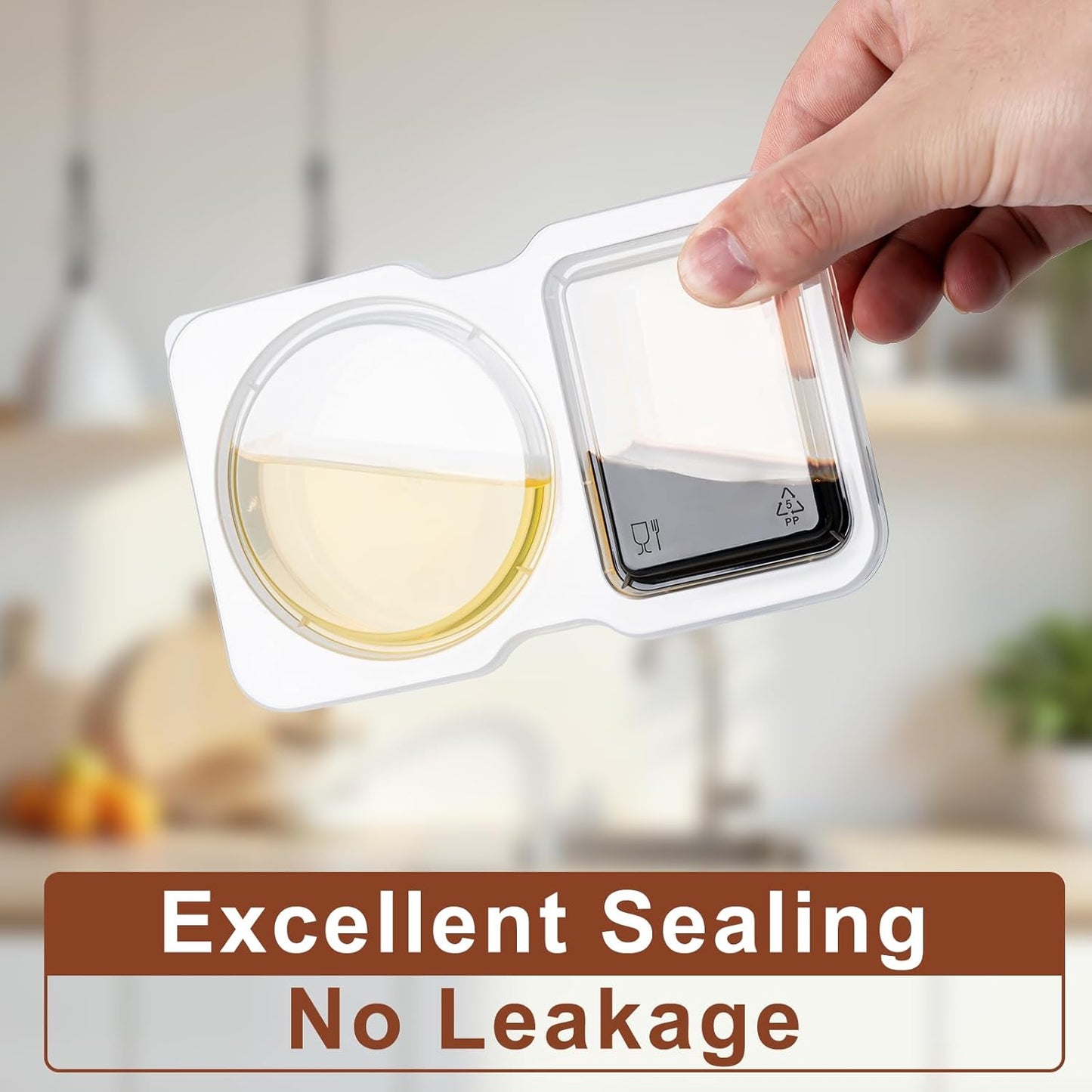 15 Set Reusable Snack Containers with Lids, 2-Compartment Leakproof Sauces Dipping Containers, On-the-Go Snack Pack Containers for Kids and Adults, BPA-Free