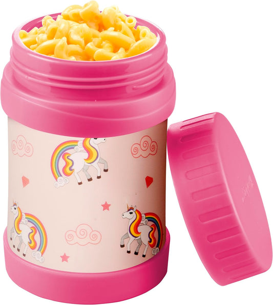 Bentology Stainless Steel Insulated Lunch 13 oz Thermos for Kids – Large Leak-Proof Storage Jar Container for Hot & Cold Food, Soups, Liquids - BPA Free - Fits Most Lunch Boxes and Bags - Unicorn