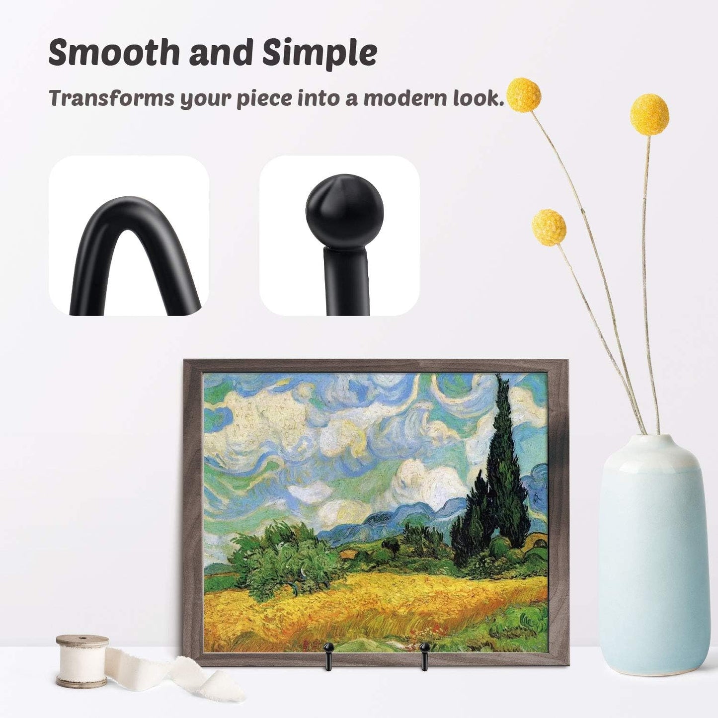 Mocoosy 2 Pack 4 Inch Plate Stands for Display - Black Iron Easel Plate Holder Display Stands Metal Frame Holder Stands for Pictures, Photo, Decorative Plate Dish and Tabletop Art