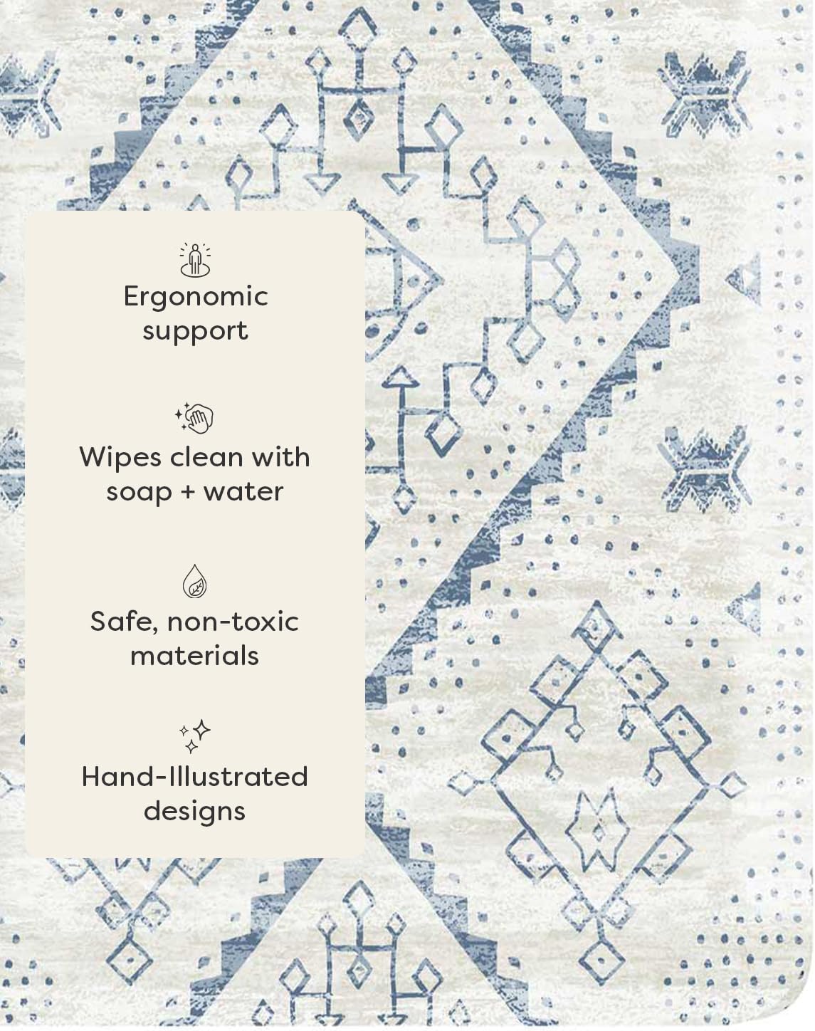 House of Noa Nama Standing Mat – Anti-Fatigue Cushioned Kitchen Mats for Floor | Ergonomic Bounce-Back Foam Kitchen Mats | Anti-Fatigue Mats for Kitchen & Standing | Ula Windmill | 22" x 36"