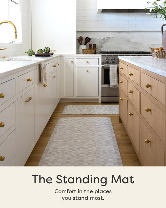 House of Noa Nama Standing Mat – Anti-Fatigue Cushioned Kitchen Mats for Floor | Ergonomic Bounce-Back Foam Kitchen Mats | Anti-Fatigue Mats for Kitchen & Standing | Georgia Clay | 30"x108"