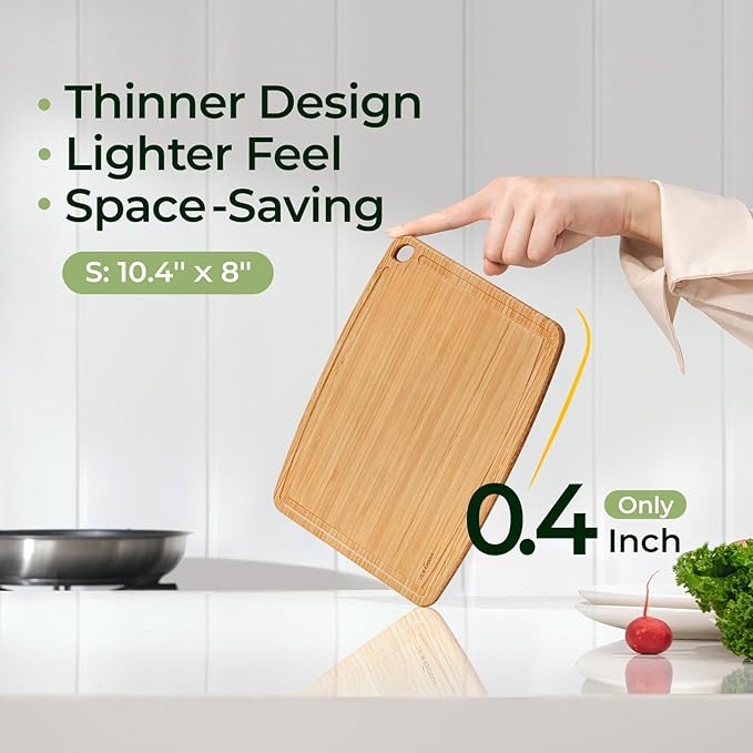 Dishwasher Safe Carbonized Bamboo Wood Cutting Boards for Kitchen with Juice Groove, Wooden Charcuterie & Chopping for Fruit, Vegetables & Cheese, Durable, Lightweight, Water-Resistant