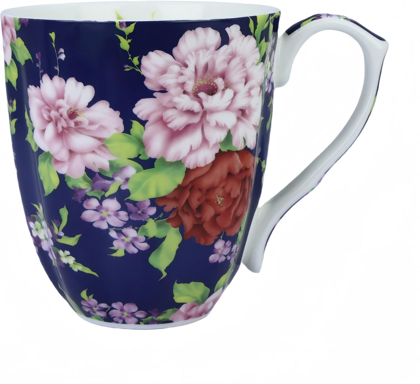 14oz Cute Coffee Mugs for Women Cute Mugs Bone China Floral Coffee Mug Teacups for Mom Women Birthday Gifts Christmas Gifts
