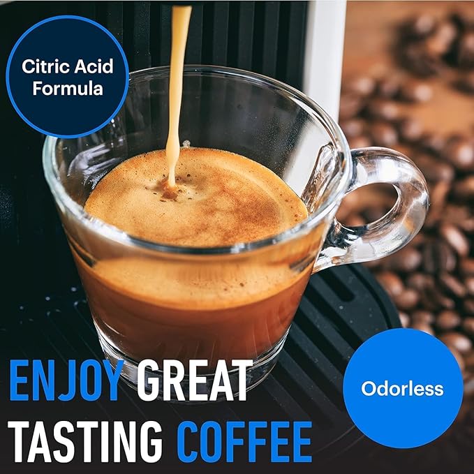 Essential Values Descaling Solution for Delonghi Keurig Breville Nespresso (4 Uses) - Coffee Machine Descaler Cleaner - Liquid To Descale Automatic Coffee Makers & Espresso Machines