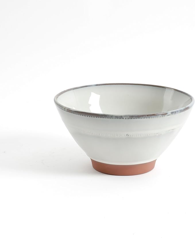 Gibson Elite Terranea Round Reactive Glaze Terra Cotta Dinnerware Set, Service for Four (12pcs), White