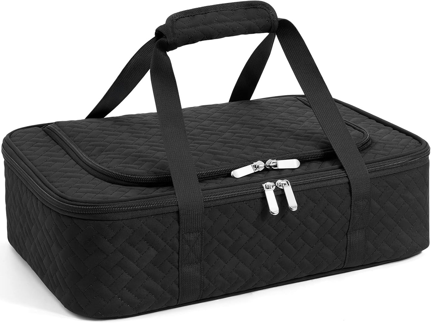 Insulated Casserole Carrier - Portable Casserole Carrier for Hot or Cold Food, Lasagna Holder for Parties,Picnic,Cookouts,Traveling - Fits 9" x 13" Baking Dish (Black)