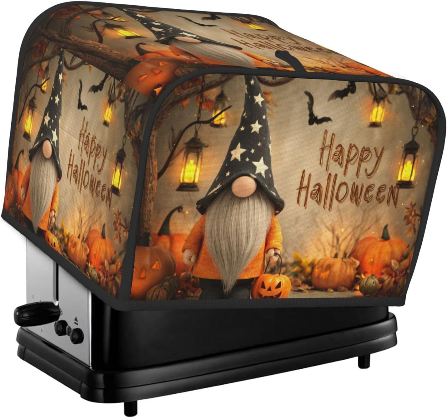 Toaster Cover 4 Slice Halloween Gnome Pumpkin Kitchen Small Appliance Covers with Pockets Dust and Fingerprint Protection