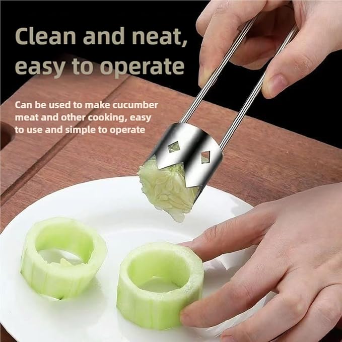 Fruit and Vegetable Corer Pepper Seed Apple Remover Bell Pepper Tomato Corer Tool Stainless Steel Kitchen Gadget Silver 2 PCS