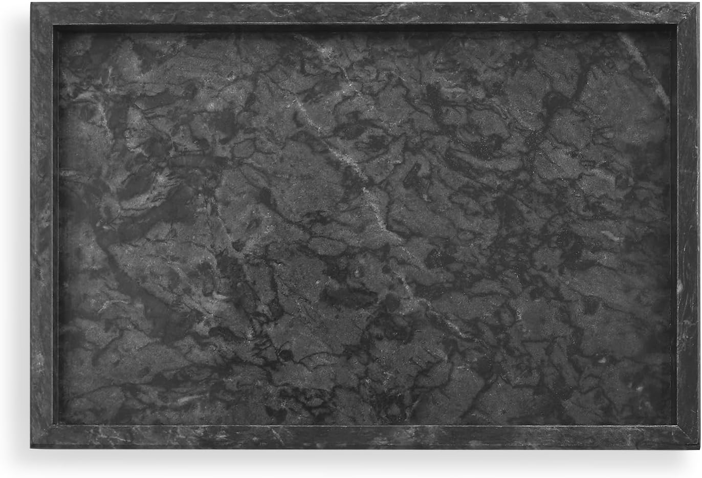 Yew & Tulip Natural Marble Vanity Tray, Nature Dark Gray Marble Serving Tray for Bathroom, Kitchen, Vanity, Home Decor, Wedding etc. (12"x 8" x 1.2")