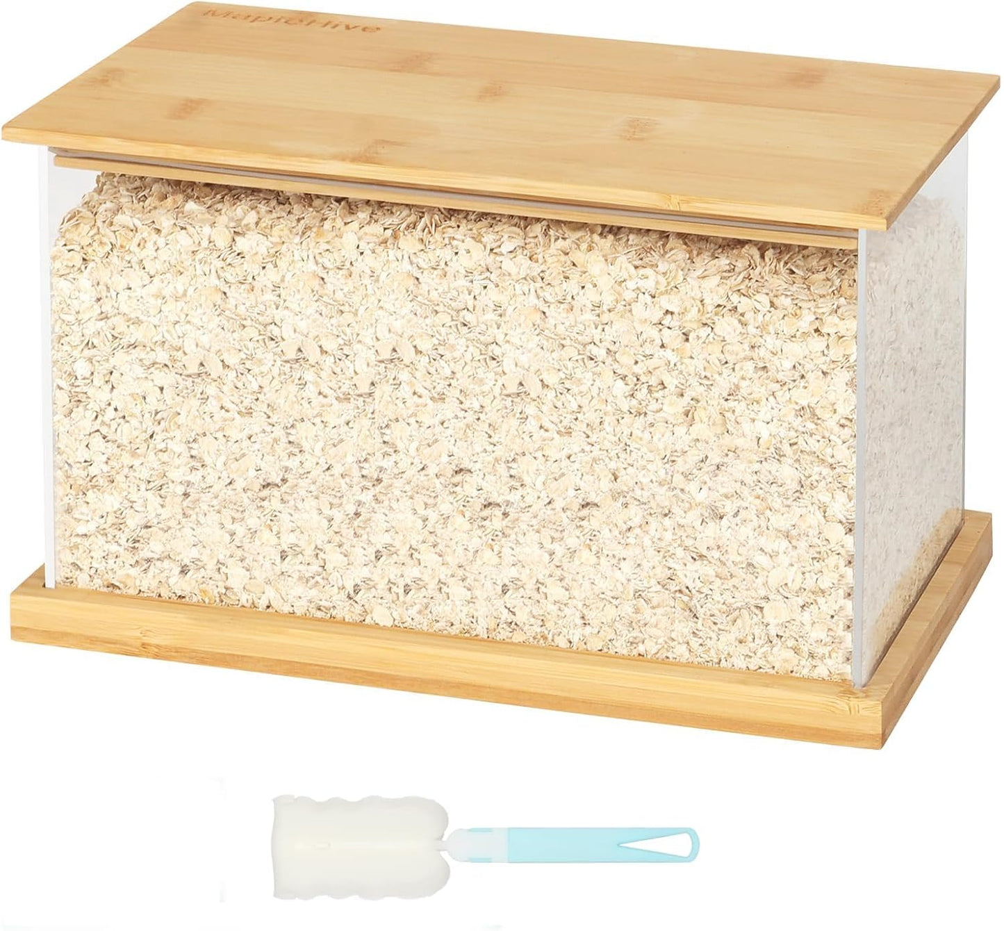 Large Bamboo Lid Food Storage Containers,155oz/4.6L,Pantry Organizers for Cereal, Rice, Flour,Fruit,Onion and Pet Snacks