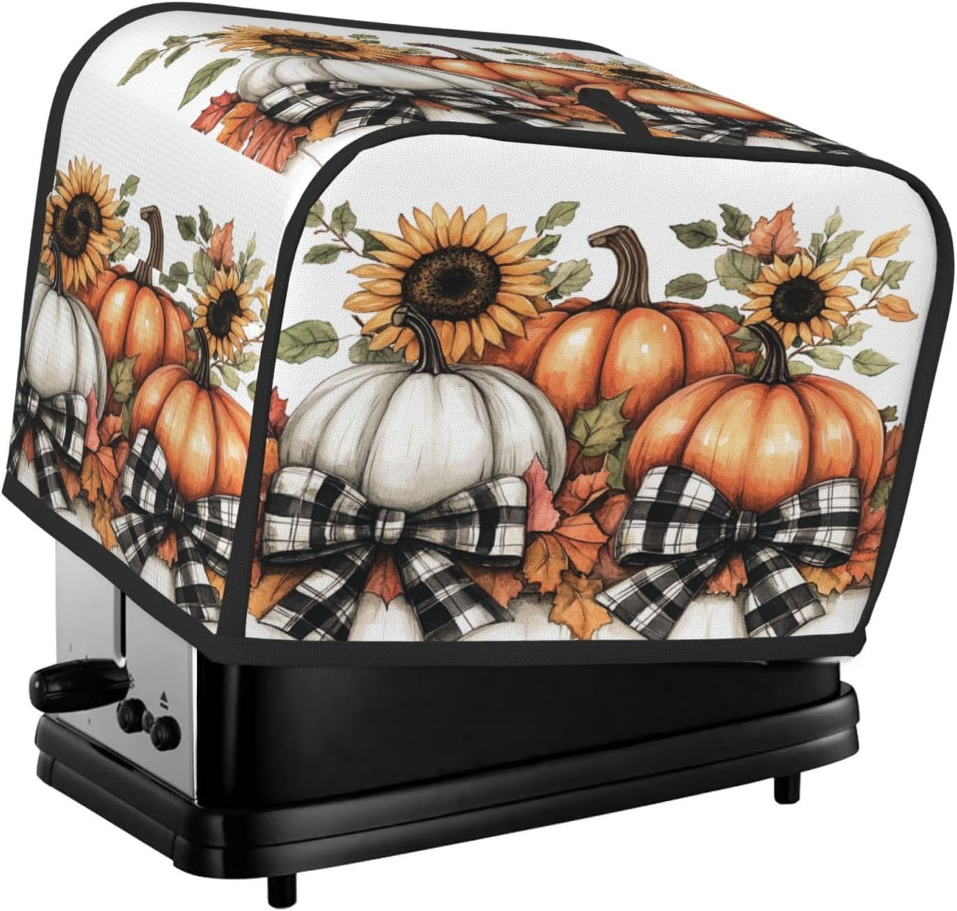 Toaster Cover 2 Slice Pumpkin Sunflower Fall Thanksgiving Kitchen Small Appliance Covers with Pockets Dust and Fingerprint Protection