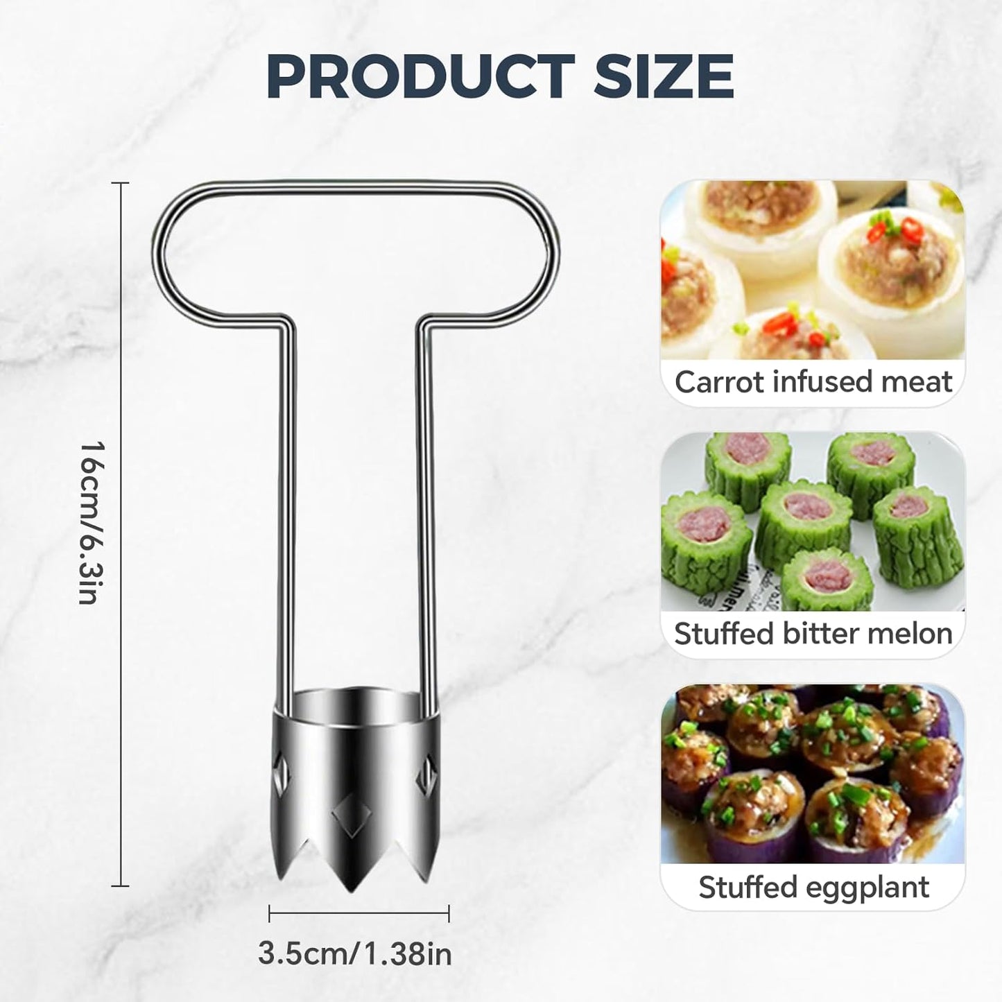 Red Bell Pepper Seed Corer, Stainless Steel Fruit & Vegetable Corer Tool, 1 PCS