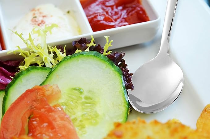 Serving Spoon x 2,Slotted Serving Spoon x 2,Serving Forks x 2,RTT 9 Inch Stainless Steel Catering Serving Utensils for Party Buffet Dinner Banquet Cooking Kitchen Basics,Mirror Finish Flatware