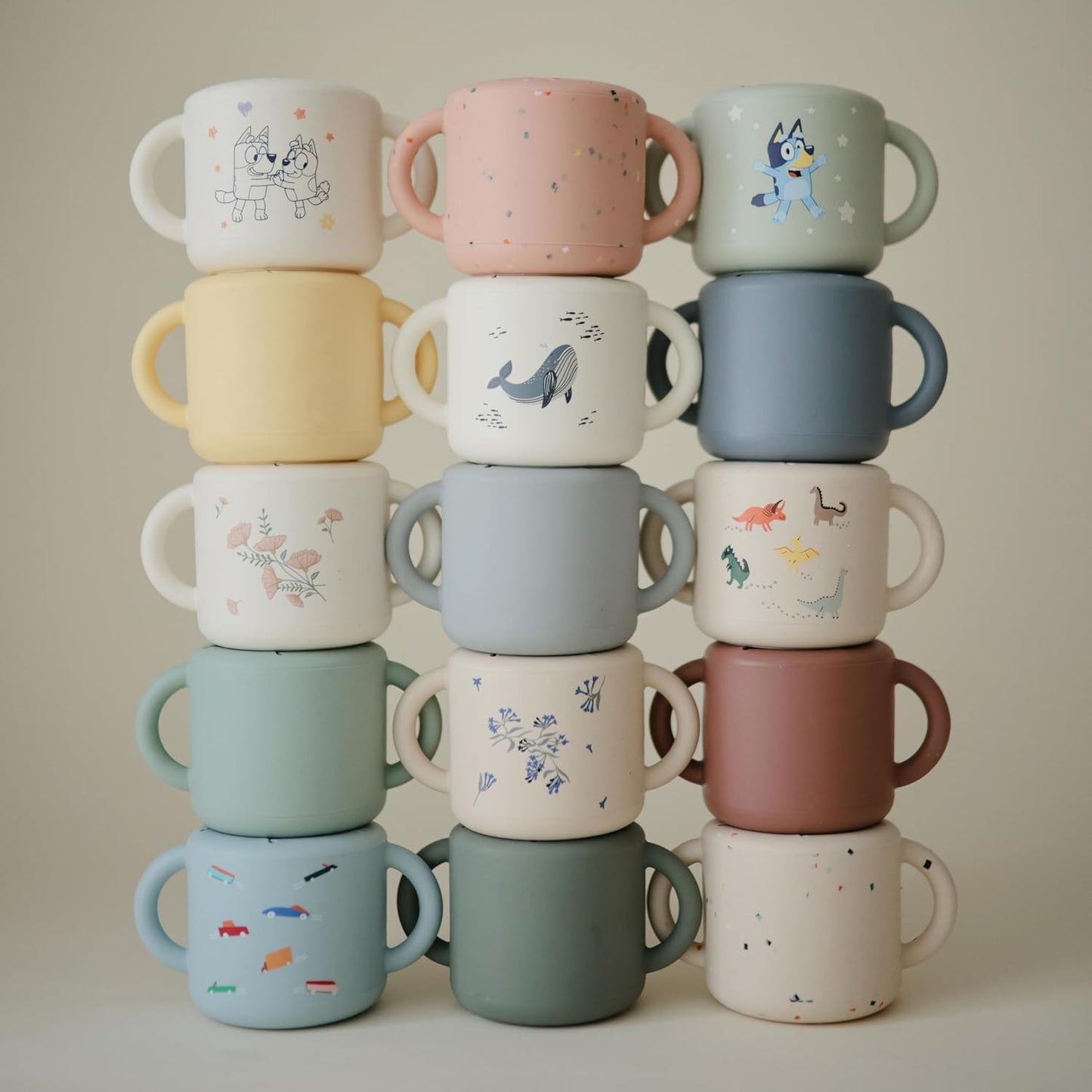 mushie Silicone Snack Cup | Spill Proof Food Container for Toddler and Baby (Dinosaurs)