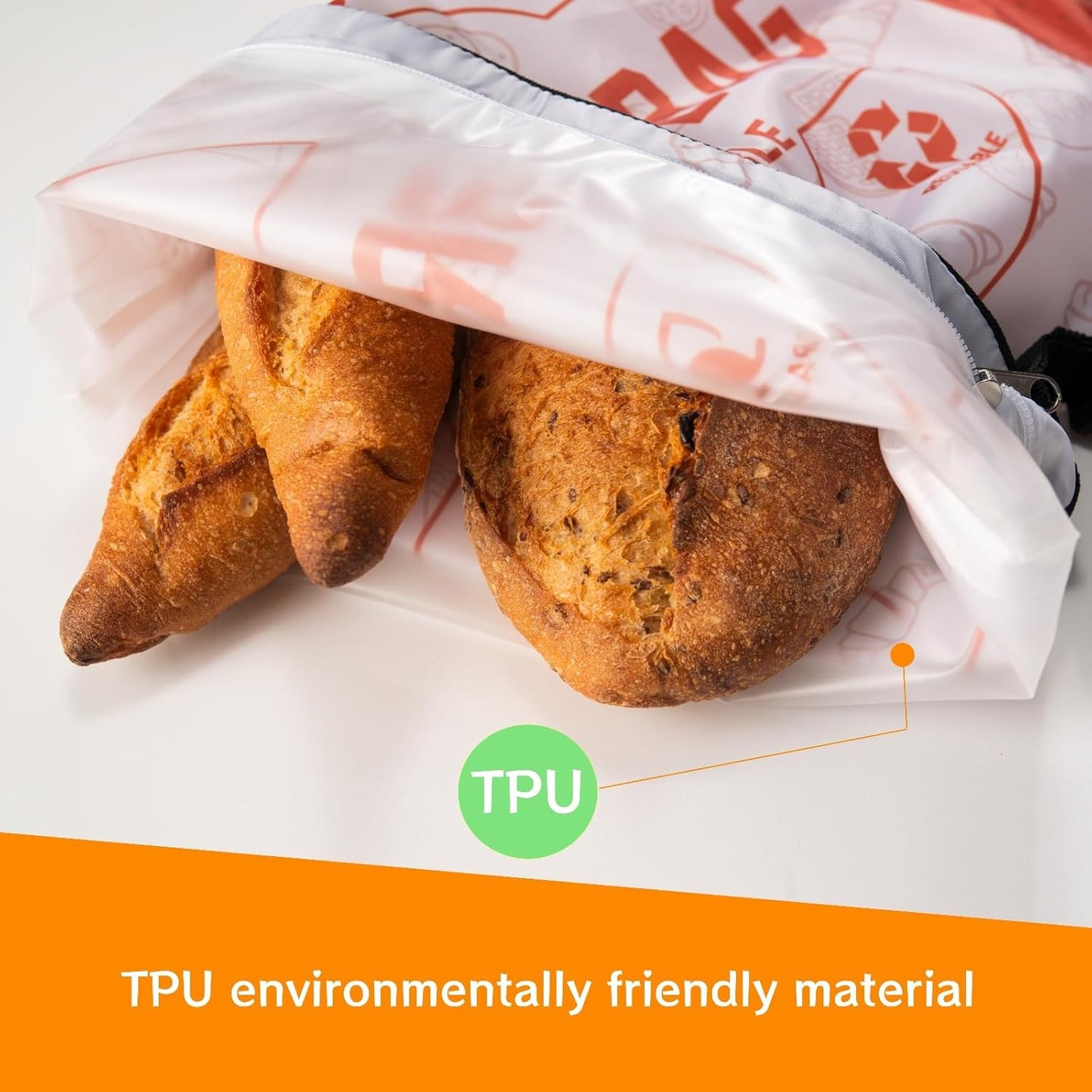 2 Pack Reusable Bread Bags for Homemade Bread，Sourdough Baking Supplies，Freezer Bread Storage Bag, Zipper Storage Container for Homemade Sourdough Bread Loaf