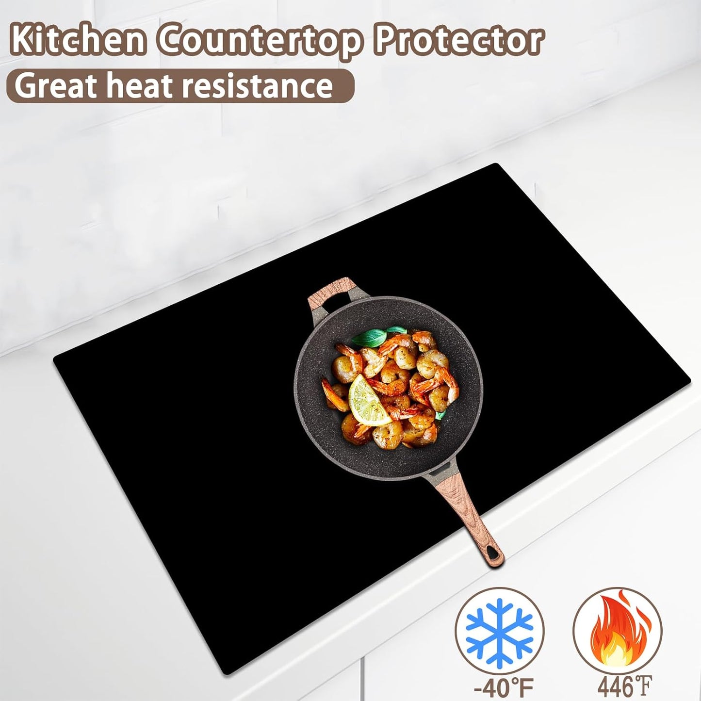 Silicone Mats for Kitchen Counter, 23.6'' x 15.7''(60cmx40cm) Non-Slip Countertop Protector Mat, Waterproof Kitchen Counter Mat, Heat Resistant Baking Mat, Shipped Rolled Up (Semitransparent)