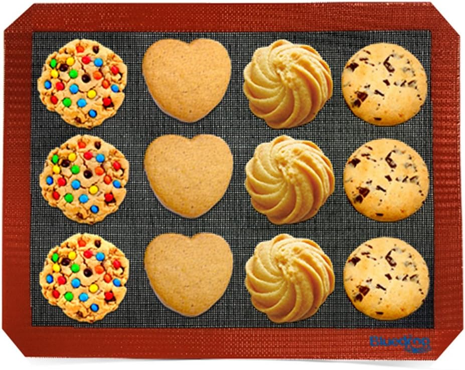 Bluedrop Bread Baking Mat Open Mesh Oven Liner Steaming Mesh Eclair Baking Sheets Perforated Silicone For Half Sheet Size 11-5/8 x 16-1/2 Inch