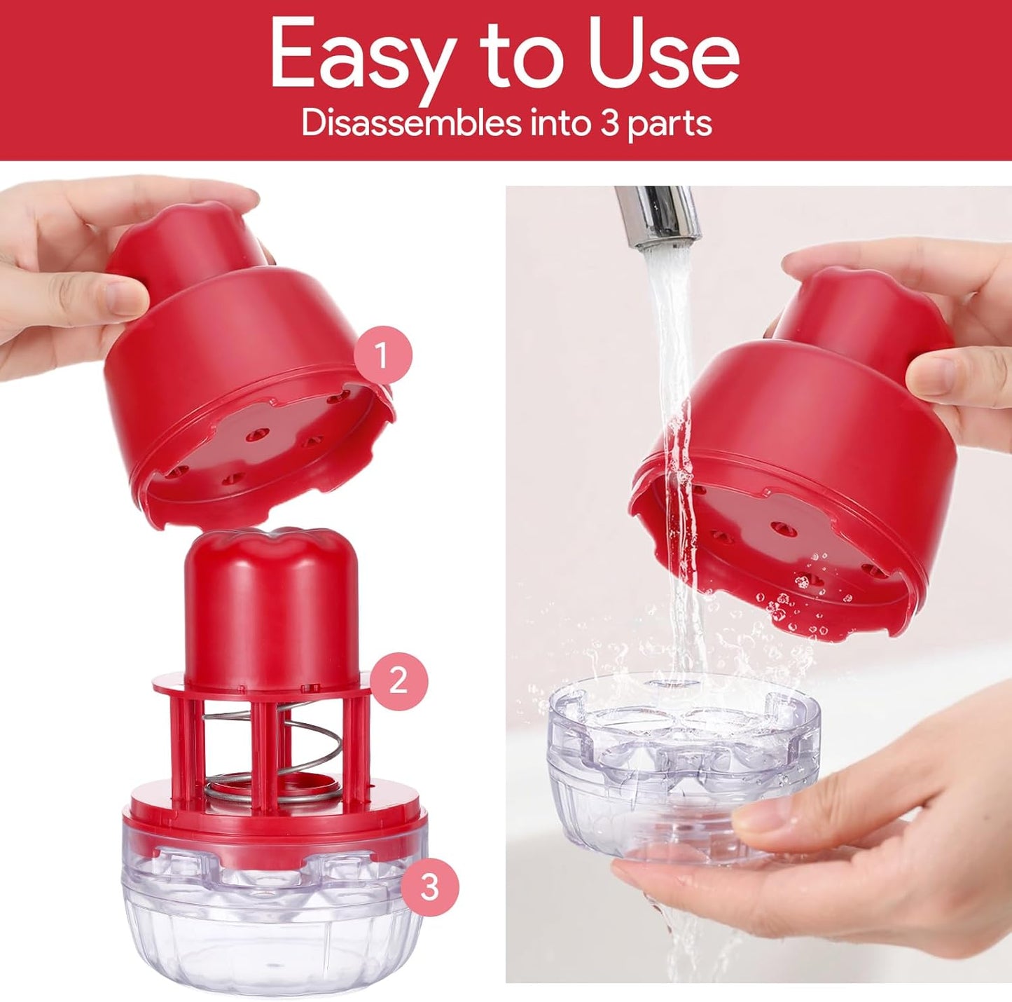 7-In-1 Cherry Pitter Tool Pit Remover,Multiple Olive Pitter Tool,Cherry Seed Remover,Fruit Corer Tools for Kitchen,Cake Shop,Fruit Salad for Home Kitchen Tools(Red)