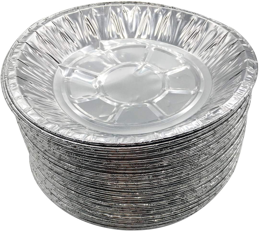 Premium 6" Aluminum Foil Pie Pans 50pcs/set. Disposable Tin Plates for Pies Tart Quiche