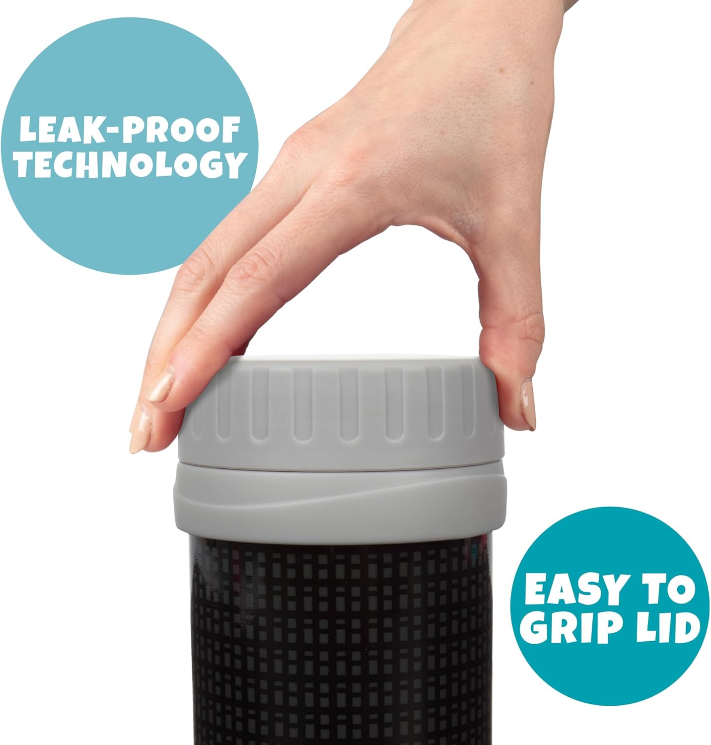 Bentology Stainless Steel Insulated Lunch 13 oz Jar for Kids –Large Leak-Proof Storage Container for Hot & Cold Food, Soups, Liquids - BPA Free - Fits Most Lunch Boxes and Bags - Black