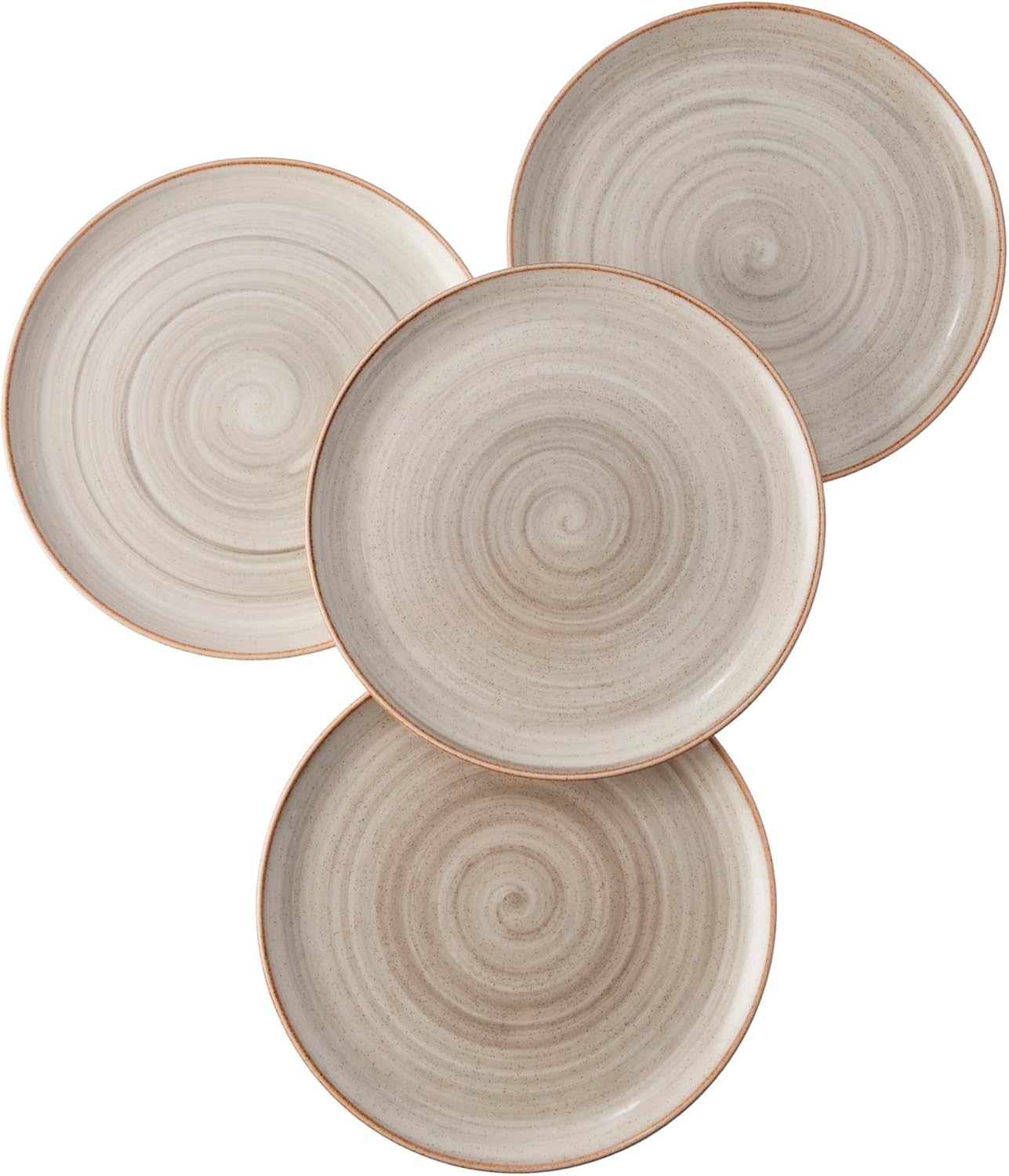 Corona 4 plates Set | Gray Caoba 11.1in | Service for 4|Ceramic| Hand Painted| Set 4 platos Pandos|Cerámica