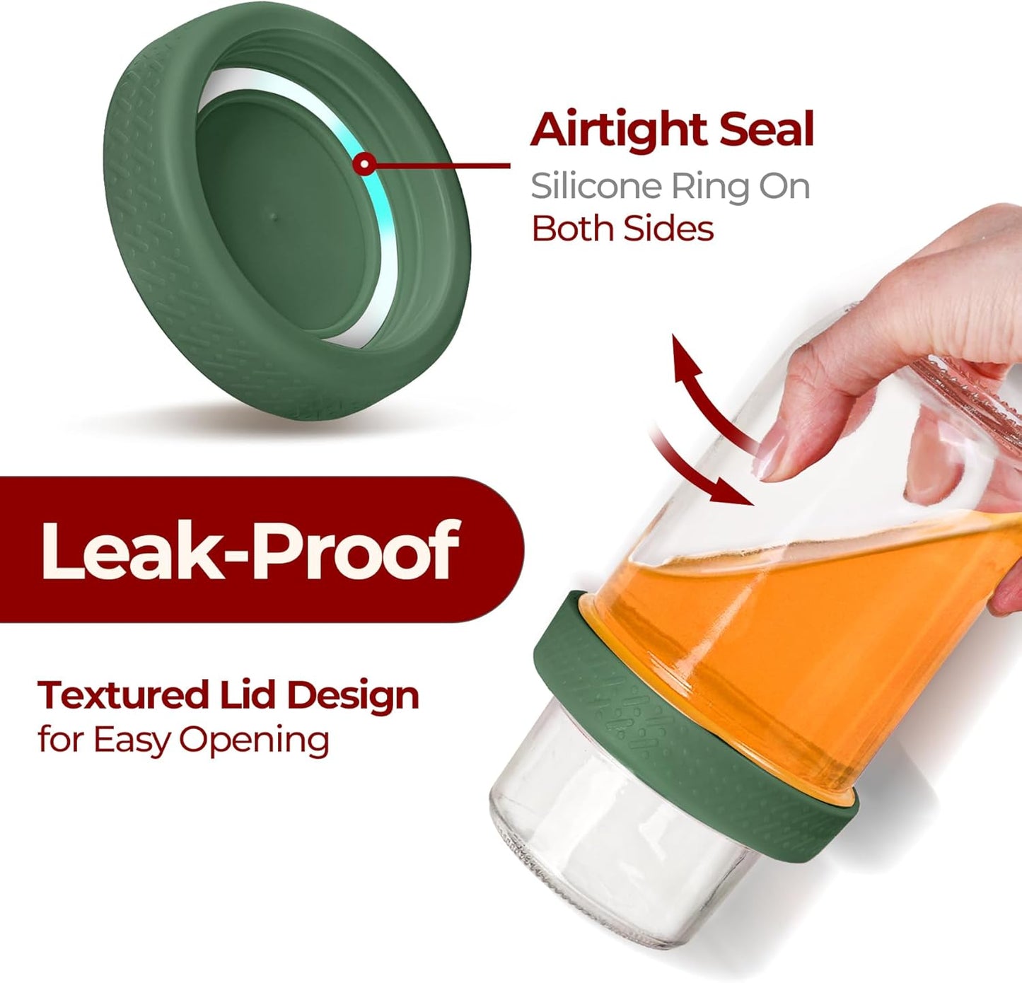 2 Pack 16 OZ Overnight Oats Containers with Lids, Dual-Layer Glass Meal Prep with Dry and Wet Separation, Airtight Food Jars for Oatmeal Yogurt Parfait Cups Cereal Nut Fruit (Mixed color 2)