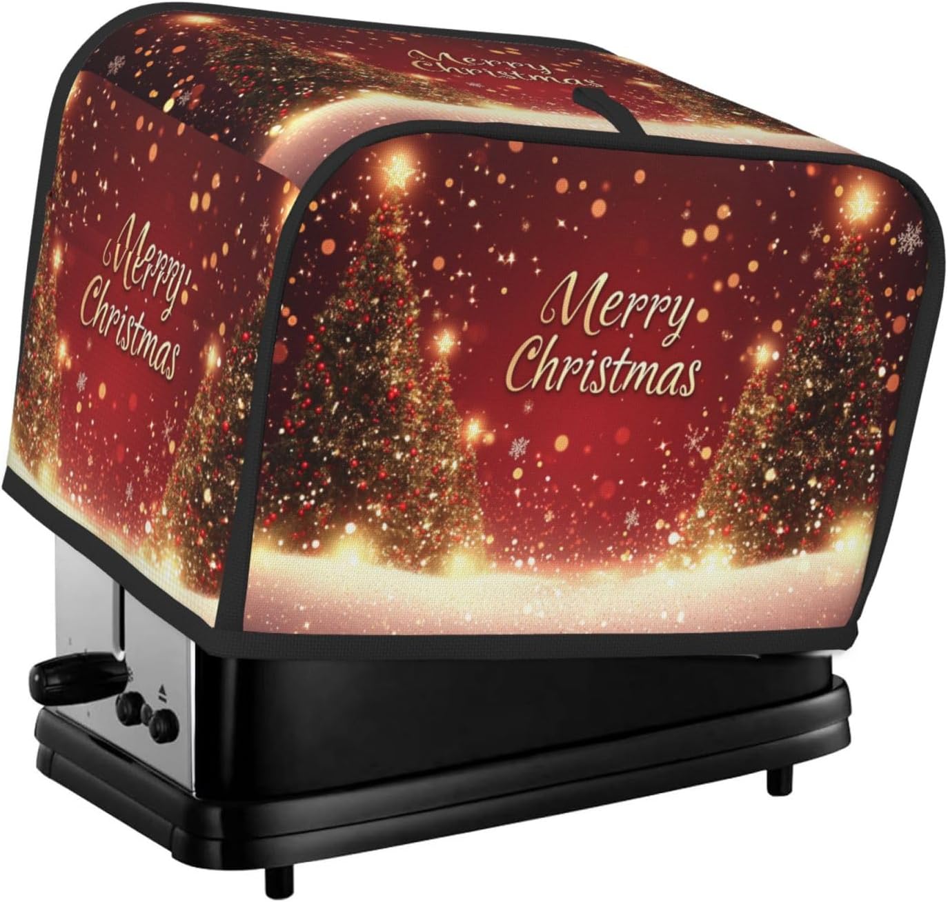 Toaster Cover 2 Slice Red Christmas Tree Snow Winter Kitchen Small Appliance Covers with Pockets Dust and Fingerprint Protection