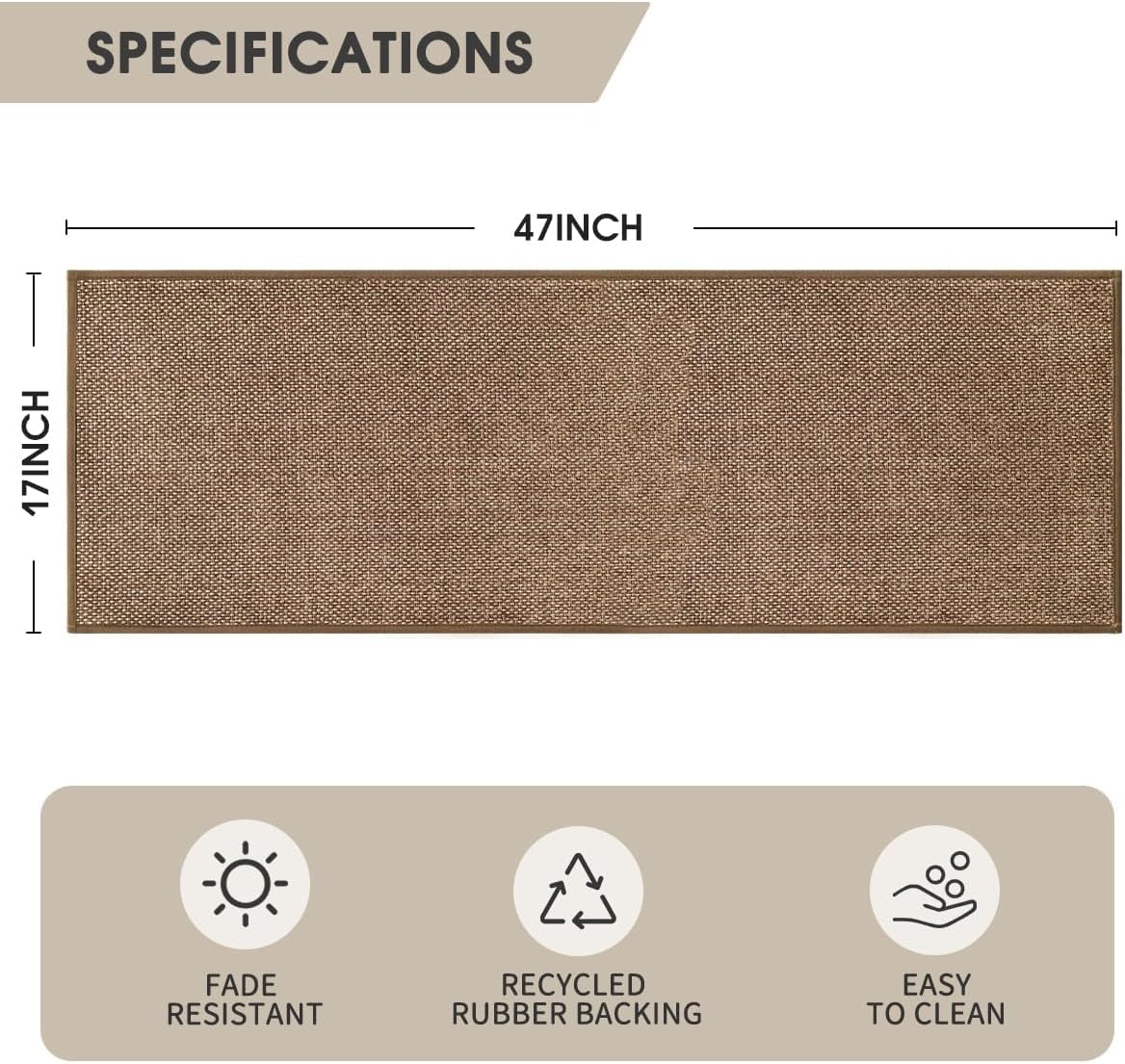 Artoid Mode Washable Kitchen Rugs and Mats Doormat Non Skid, Absorbent Rugs for Kitchen Floor Door Mat Kitchen Mats Front of Sink Hallway 17x47 Inch