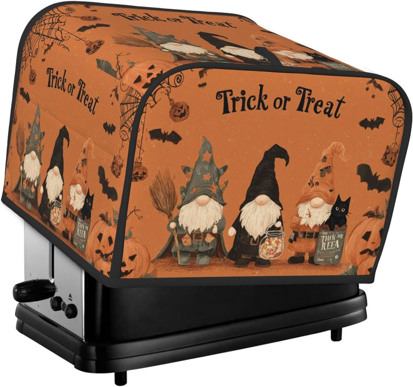 Toaster Cover 4 Slice Gnomes Halloween Pumpkin Kitchen Small Appliance Covers with Pockets Dust and Fingerprint Protection