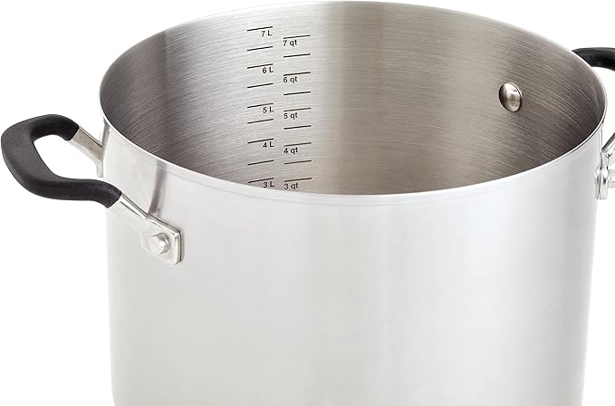 KitchenAid 71022 Stainless Steel Stockpot with Measuring Marks and Lid, 8 Quart - Brushed Stainless Steel