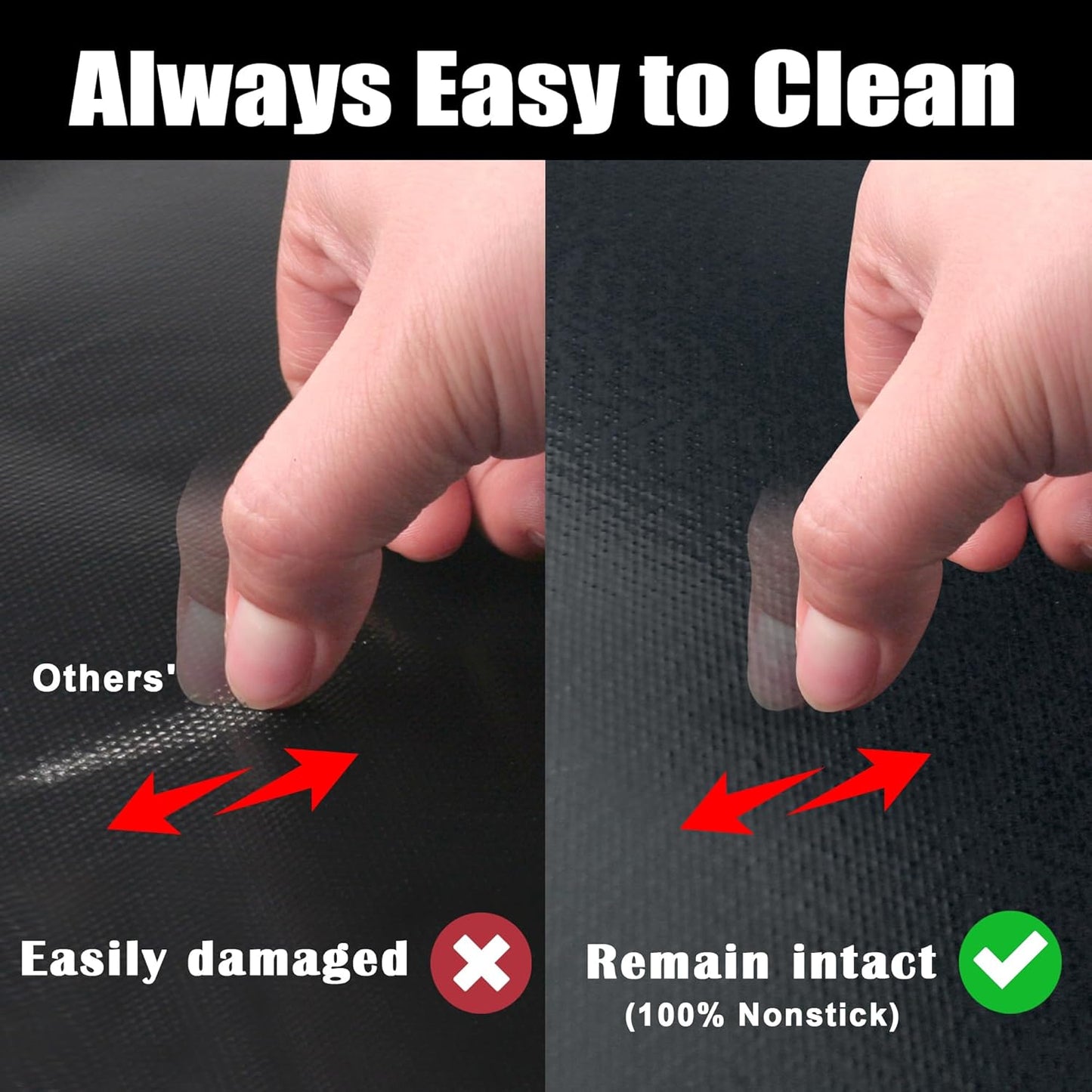 GRILLART BBQ Grill Mats for Outdoor Grill - Nonstick 600 Degree Heavy Duty Grilling Mat (Set of 2) - Reusable BBQ Grill Accessories Sheets -Works on Electric Grill Gas Charcoal BBQ - Gifts for Men Dad