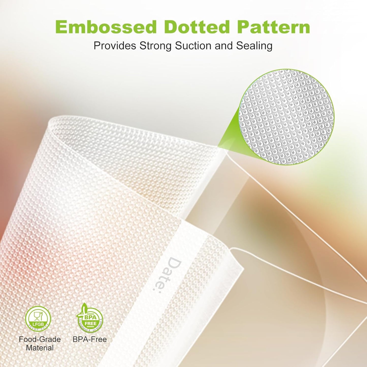 [2025 New] Bonsenkitchen 8” x 150’ Vacuum Sealer Bags Rolls with Cutter for Food Storage, Commercial Grade, BPA Free, Great for Meal Prep and Sous Vide Cooking