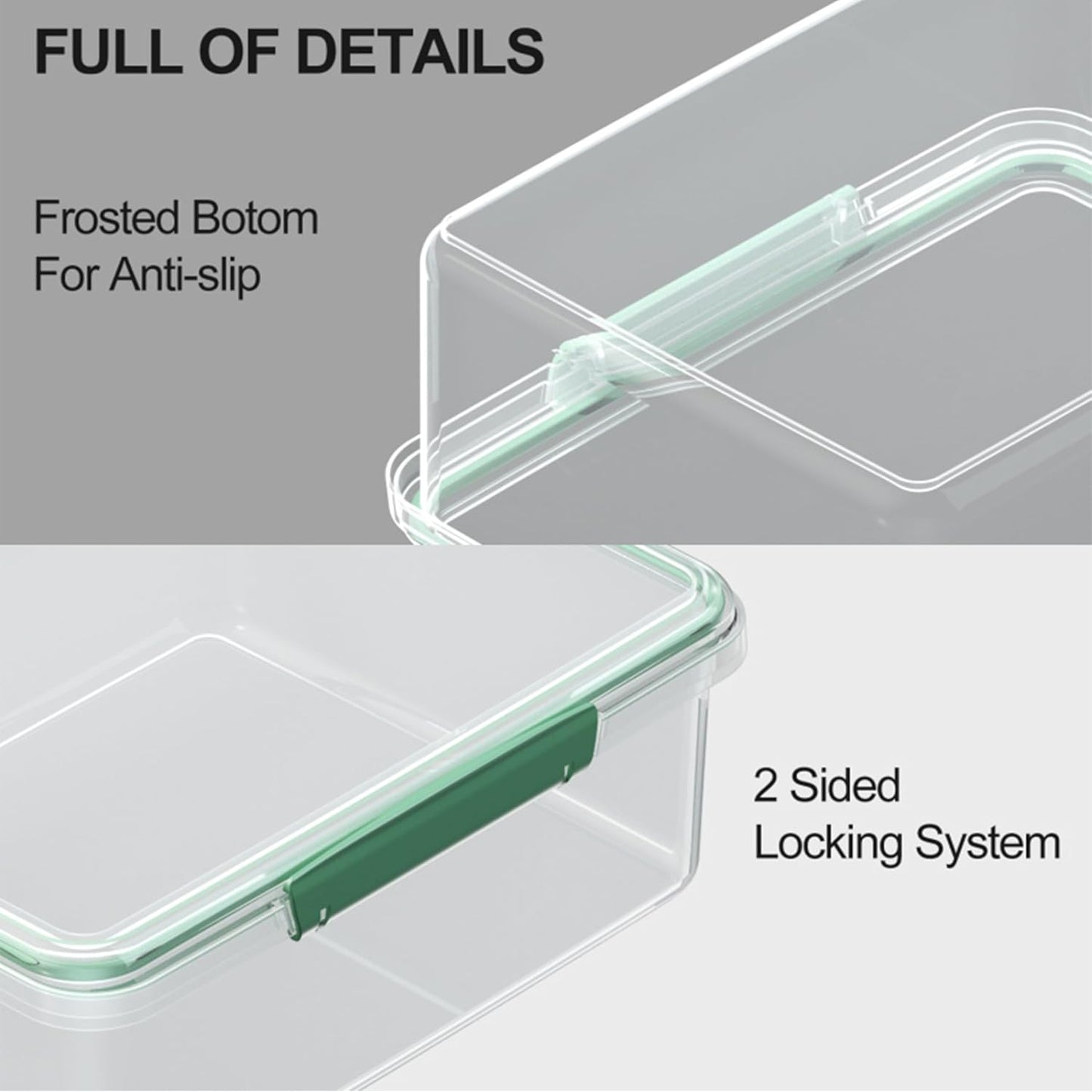 Finorder 6PC Airtight Food Storage Plastic Containers Meal Prep Containers Set With Lids BPA Free Stackable for Freezer Reusable Leftover Lunch Boxes Microwave Dishwasher Safe