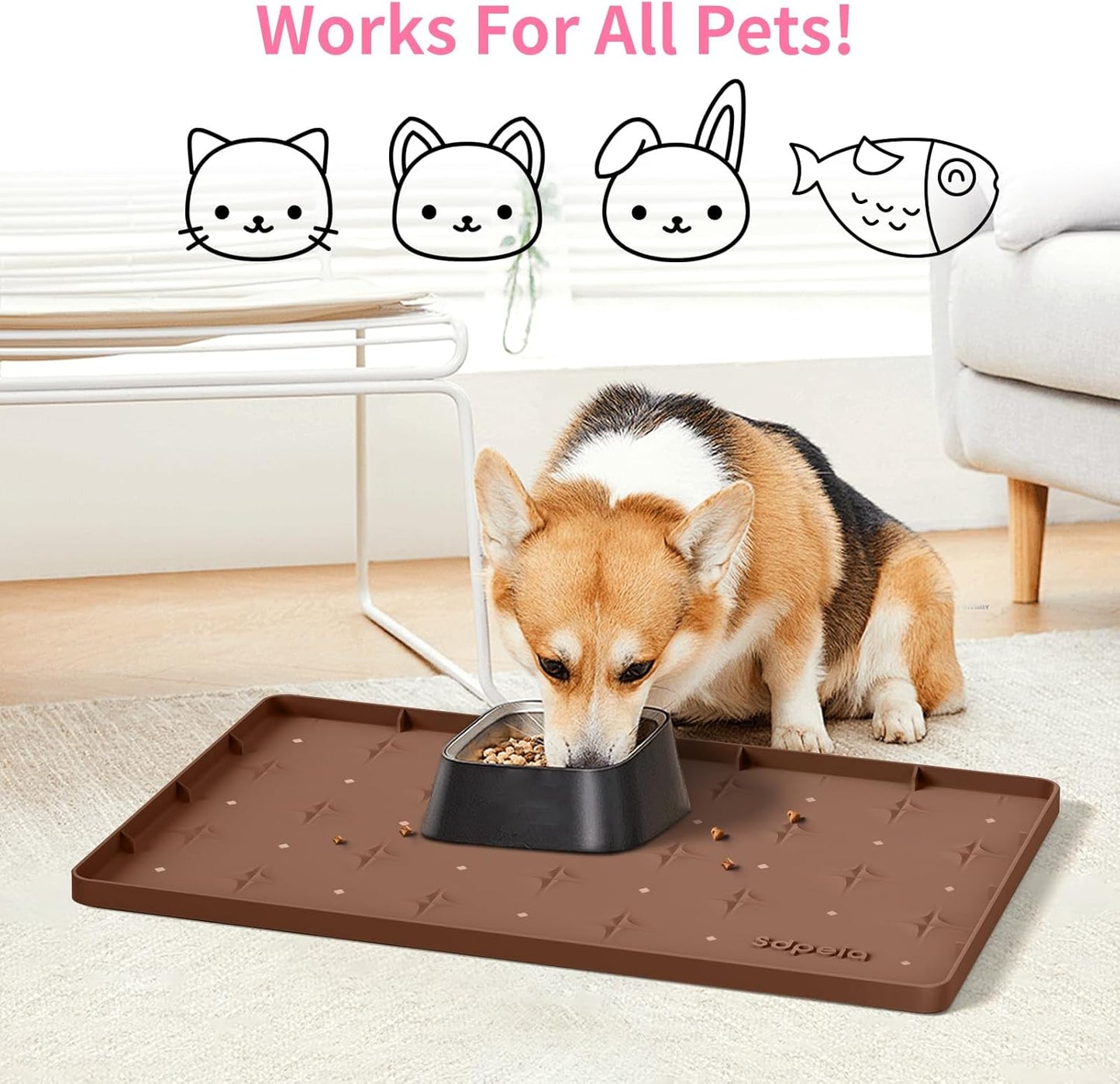 Sdpeia Under Sink Mat 22"×14" – Waterproof Silicone Cabinet Liner & Sink Protector for Kitchen & Bathroom, Multi-Purpose Organizers Tray for Pets, Laundry, Cat Litter Mat